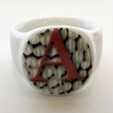 Alphabet Ceramic Napkin Rings