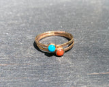 14k rose gold and 3mm turquoise stacking ring