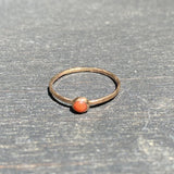 14k rose gold and 3mm coral stacking ring